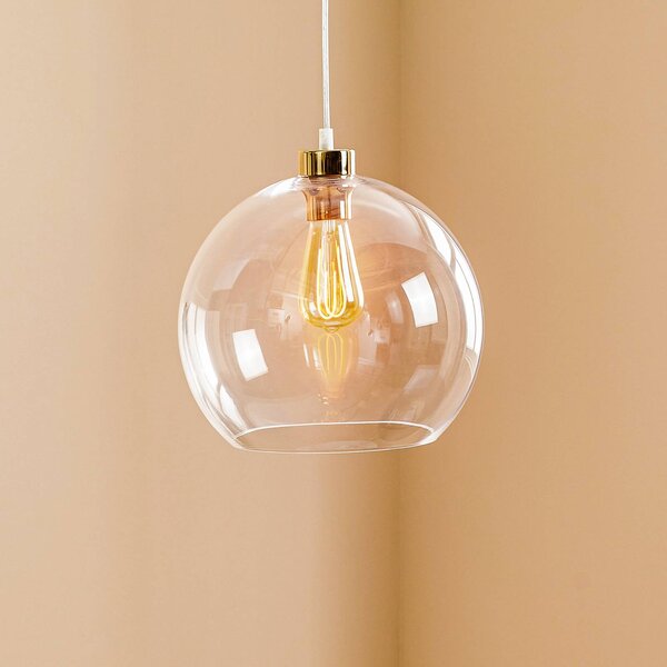 TK Lighting Cubus lógó világítás, átlátszó, üveg, Ø 30 cm, E27, dimmelhető, Tiszta / átlátszó, Nappali / Étkező, Üveg, Modern