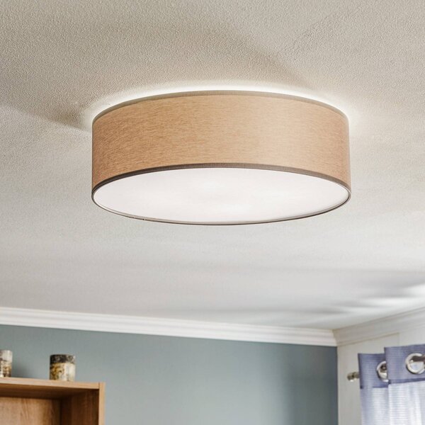 TK Lighting Rondo mennyezeti világítás, barna, Ø 45 cm, dimmelhető, Barna / rozsda, Hálószoba, Textil / szövet / selyem, Modern