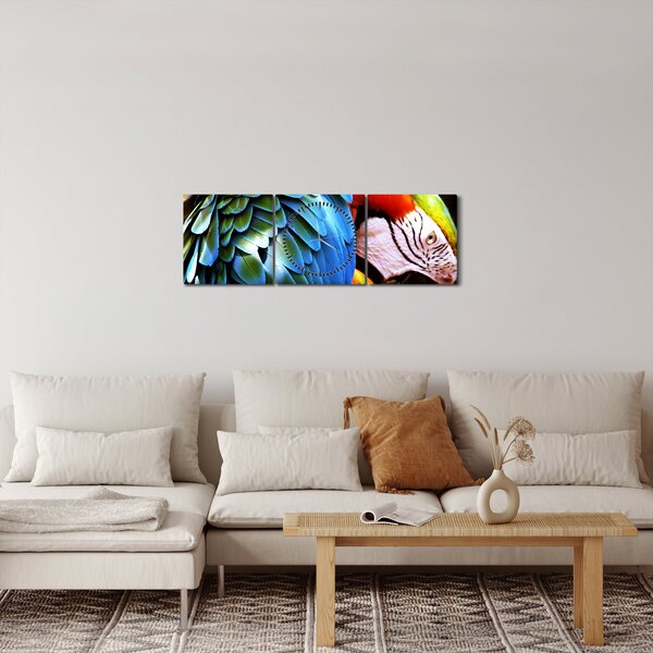 Kép - Papagáj (órával) (90x30 cm)