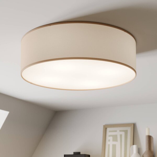 TK Lighting Rondo mennyezeti lámpa, bézs, fém, Ø 45 cm, E27, dimmelhető, Krém / borostyánsárga, Hálószoba, Textil / szövet / selyem, Modern