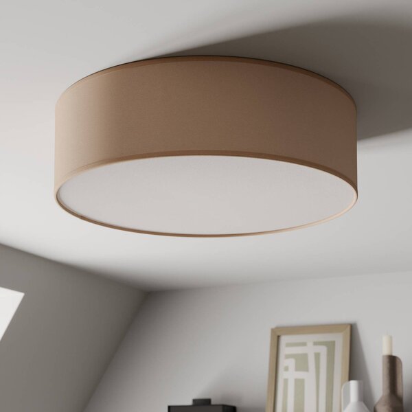 TK Lighting Rondo mennyezeti lámpa, bézs, fém, Ø 45 cm, E27, dimmelhető, Krém / borostyánsárga, Hálószoba, Textil / szövet / selyem, Modern