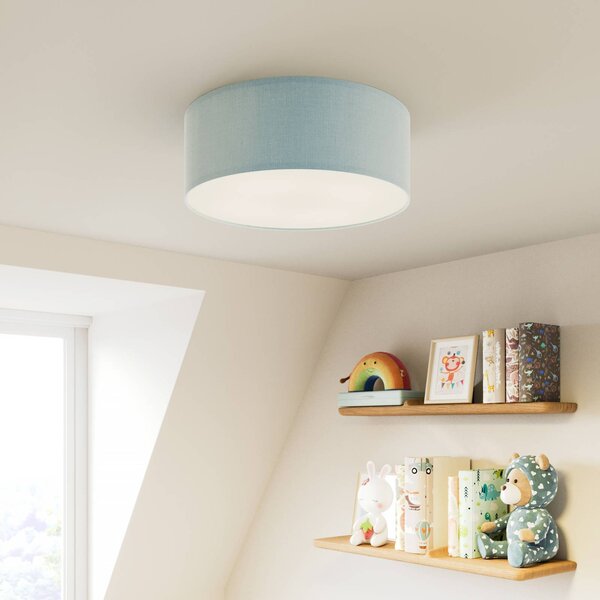 TK Lighting Rondo Kids mennyezeti világítás, Ø 38 cm, kék, dimmelhető, Kék, Gyermekszoba, Textil / szövet / selyem, Modern