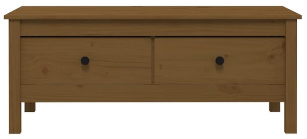 Mézbarna tömör fenyőfa dohányzóasztal 100 x 50 x 40 cm