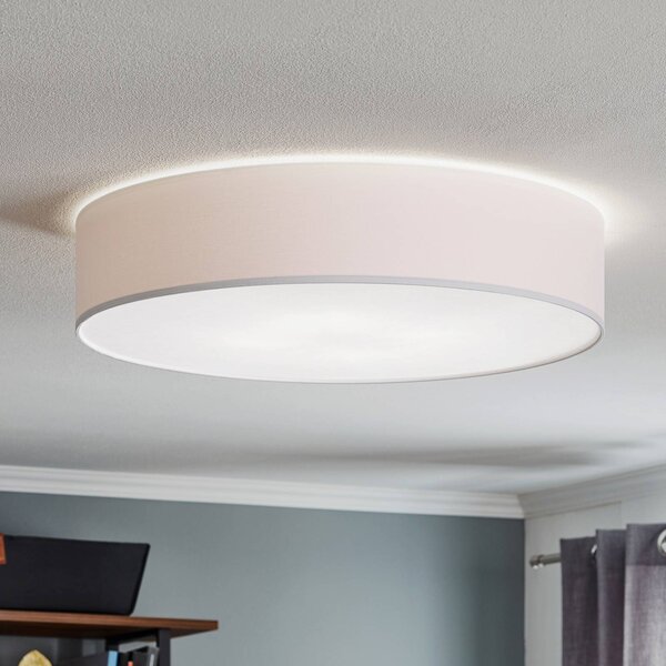 TK Lighting Rondo mennyezeti világítás, fehér Ø 60 cm, dimmelhető, Fehér / opál, Hálószoba, Textil / szövet / selyem, Modern