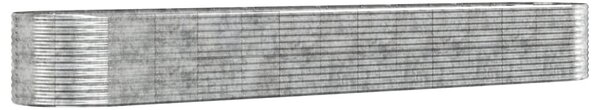 Ezüstszínű porszórt acél kerti magaságyás 554x100x68 cm