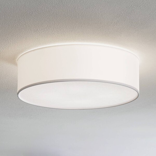 TK Lighting Rondo mennyezeti világítás, fehér Ø 45 cm, dimmelhető, Fehér / opál, Hálószoba, Textil / szövet / selyem, Modern