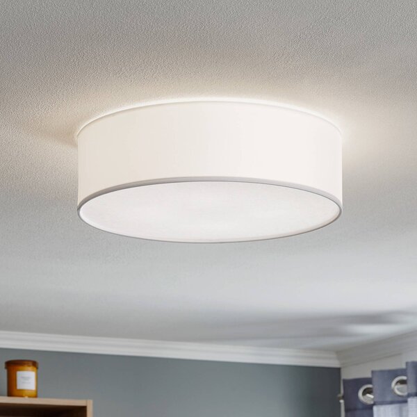 TK Lighting Rondo mennyezeti világítás, fehér Ø 45 cm, dimmelhető, Fehér / opál, Hálószoba, Textil / szövet / selyem, Modern