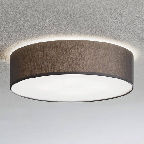 TK Lighting Rondo mennyezeti világítás, szürke Ø 45 cm, dimmelhető, Alu / szürke / cink, Hálószoba, Textil / szövet / selyem, Modern