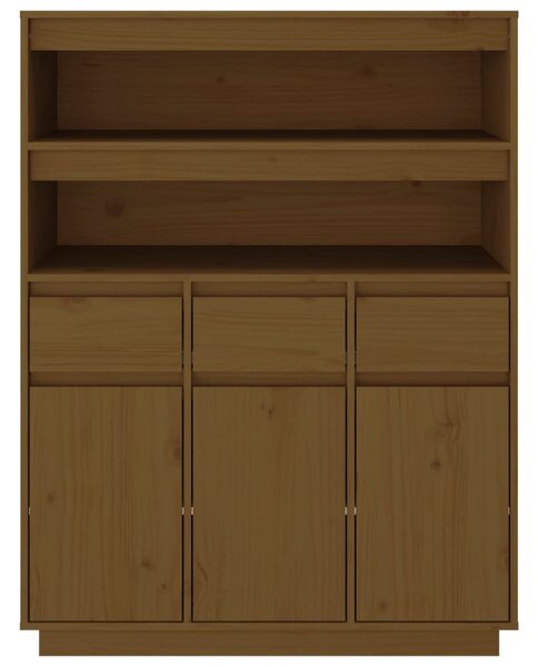 Mézbarna tömör fenyőfa magasszekrény 89x40x116,5 cm
