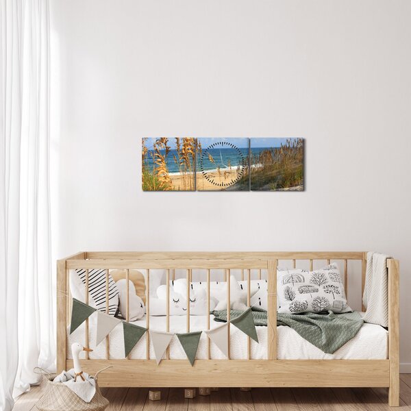 Kép - Tengerpart (órával) (90x30 cm)