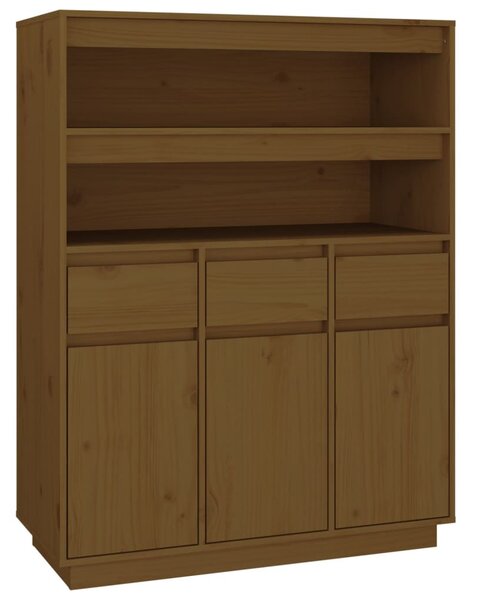 Mézbarna tömör fenyőfa magasszekrény 89x40x116,5 cm