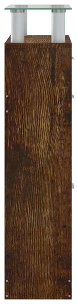 Füstös tölgy színű szerelt fa cipősszekrény 63x24x104 cm
