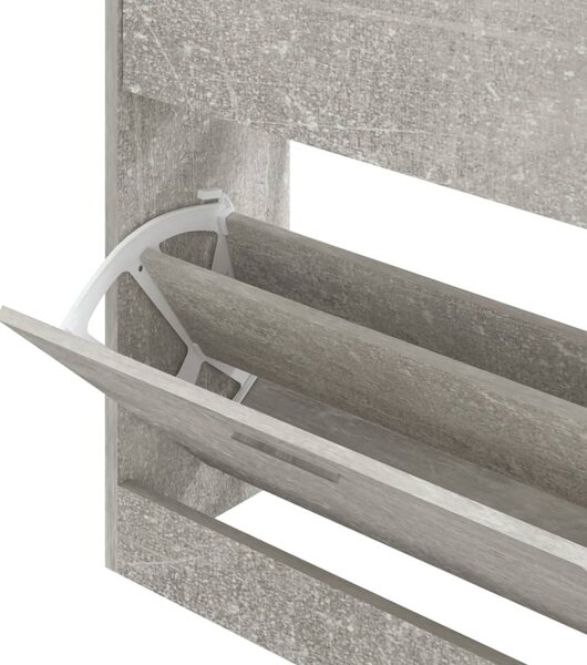 Betonszürke szerelt fa cipőszekrény 63x24x81 cm