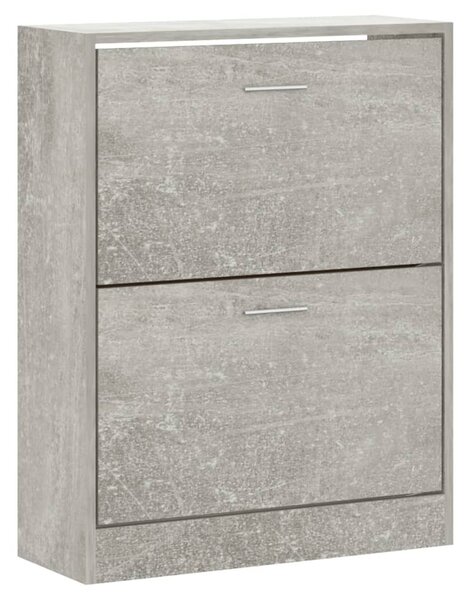 Betonszürke szerelt fa cipőszekrény 63x24x81 cm