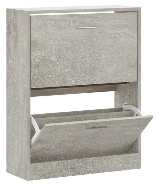 Betonszürke szerelt fa cipőszekrény 63x24x81 cm