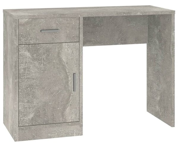 Betonszürke faanyag fiókos/rekeszes íróasztal 100x40x73 cm