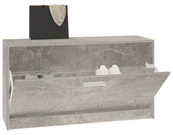 Betonszürke szerelt fa cipőtároló pad 80x24x45 cm