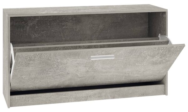 Betonszürke szerelt fa cipőtároló pad 80x24x45 cm