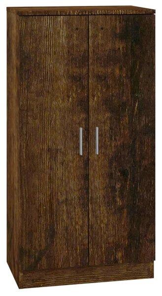 Füstös tölgy színű szerelt fa cipősszekrény 55 x 35 x 108 cm