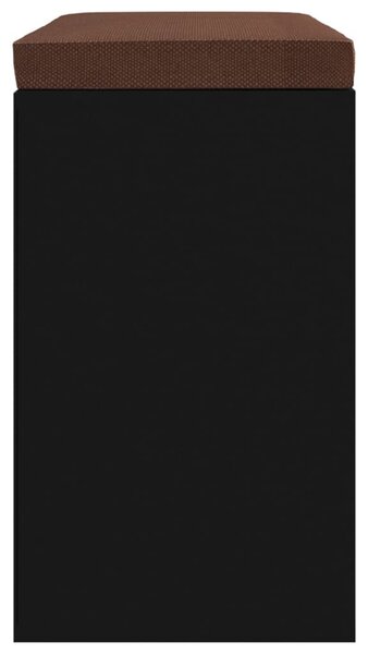 Fekete szerelt fa cipőtároló pad 103x30x48 cm