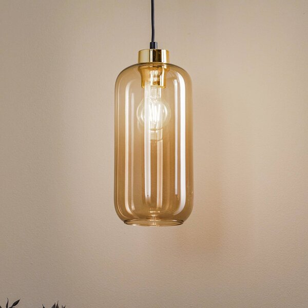 TK Lighting Marco Green lógó világítás, 1 izzós, barna, dimmelhető, Barna / rozsda, Nappali / Étkező, Üveg, Modern