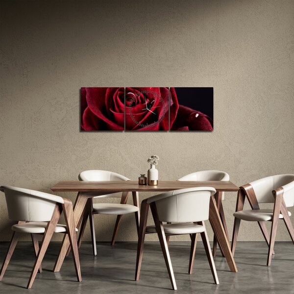 Kép - Vörös rózsa (órával) (90x30 cm)
