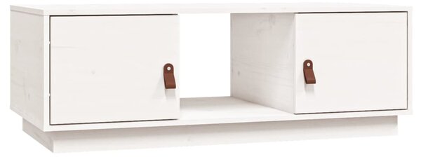 Fehér tömör fenyőfa dohányzóasztal 100x50x35 cm