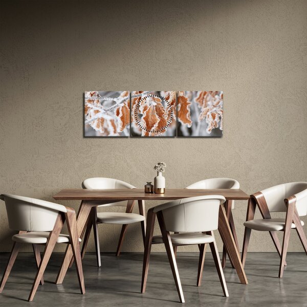 Kép - Fagyott levelek (órával) (90x30 cm)