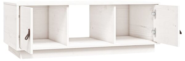 Fehér tömör fenyőfa dohányzóasztal 100x50x35 cm