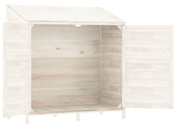 Fehér tömör fenyőfa kerti fészer 102 x 52 x 112 cm