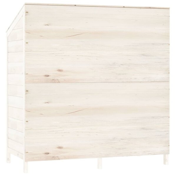 Fehér tömör fenyőfa kerti fészer 102 x 52 x 112 cm