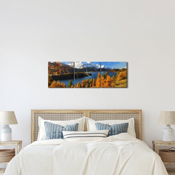 Kép - Ősz az Alpokban (órával) (90x30 cm)