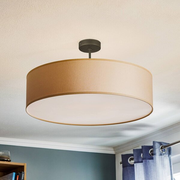 TK Lighting Rondo mennyezeti világítás, krém színű, Ø 60 cm, dimmelhető, Krém / borostyánsárga, Hálószoba, Textil / szövet / selyem, Modern