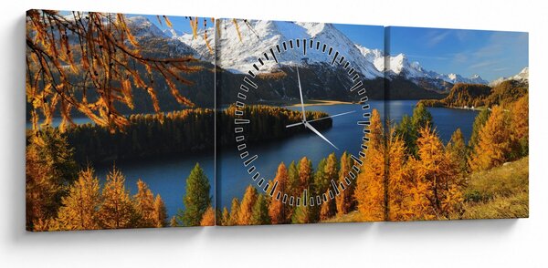 Kép - Ősz az Alpokban (órával) (90x30 cm)