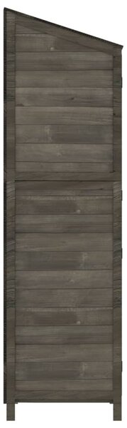 Antracit tömör fenyőfa kerti fészer 55x52x174,5 cm