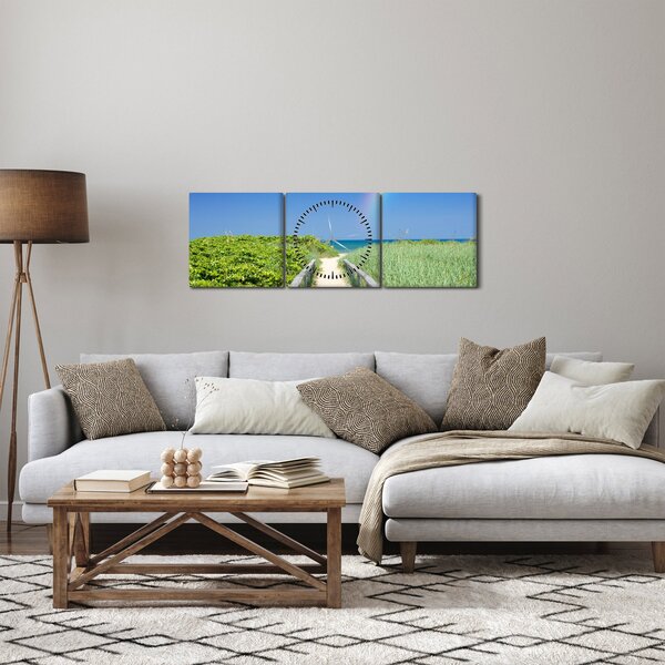 Kép - Tájkép és a szivárvány (órával) (90x30 cm)