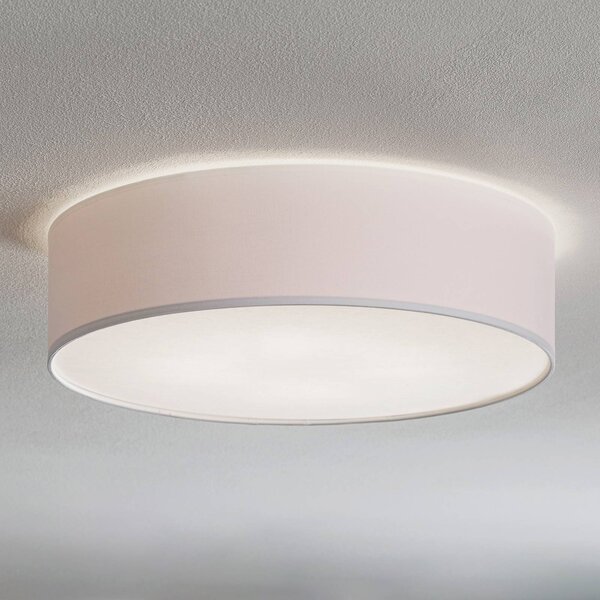 TK Lighting Rondo mennyezeti világítás, fehér, Ø 50 cm, dimmelhető, Fehér / opál, Hálószoba, Textil / szövet / selyem, Modern