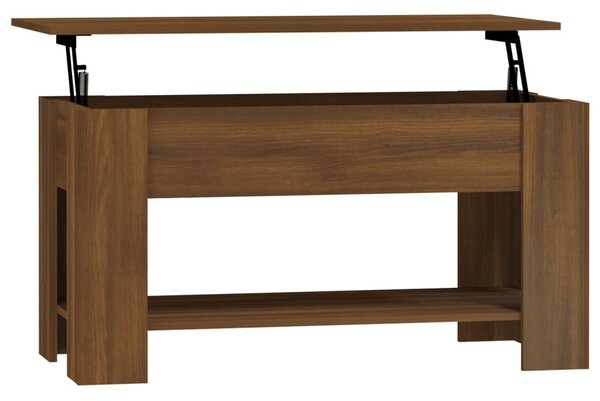 Barna tölgyszínű szerelt fa dohányzóasztal 101x49x52 cm