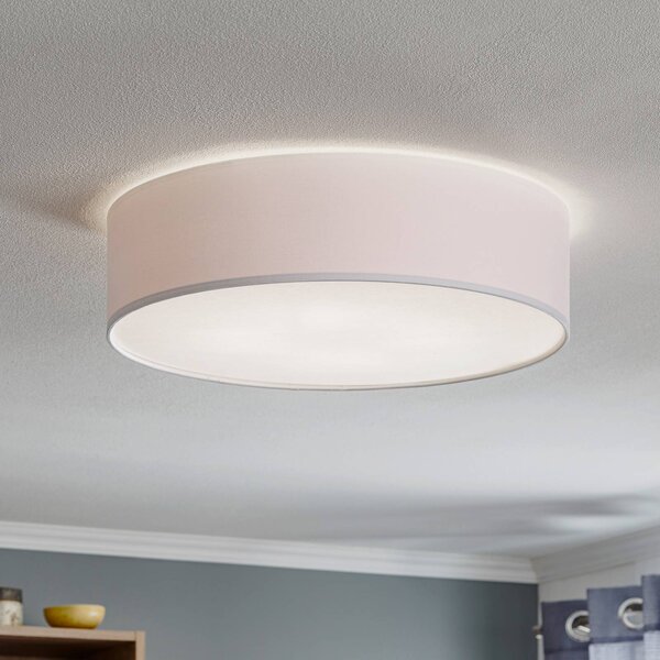 TK Lighting Rondo mennyezeti világítás, fehér, Ø 50 cm, dimmelhető, Fehér / opál, Hálószoba, Textil / szövet / selyem, Modern