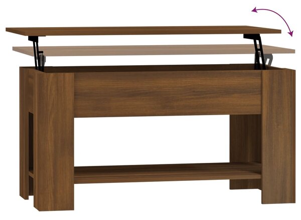 Barna tölgyszínű szerelt fa dohányzóasztal 101x49x52 cm