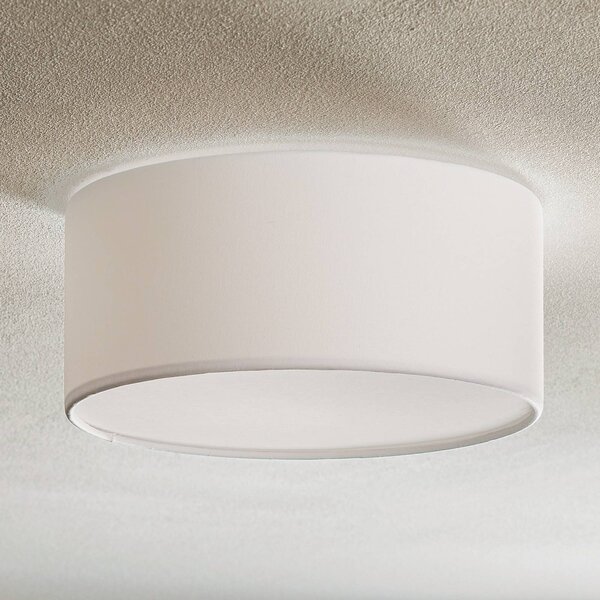 TK Lighting Rondo mennyezeti világítás, fehér, Ø 30 cm, dimmelhető, Fehér / opál, Hálószoba, Textil / szövet / selyem, Modern