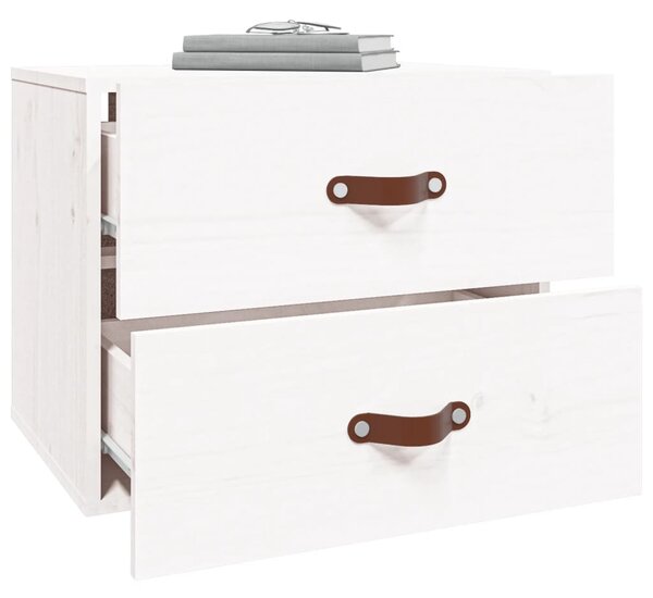 Fehér falra szerelhető éjjeliszekrény 50 x 36 x 40 cm