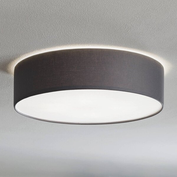 TK Lighting Rondo mennyezeti lámpa, szürke, Ø 50 cm, dimmelhető, Alu / szürke / cink, Hálószoba, Textil / szövet / selyem, Modern