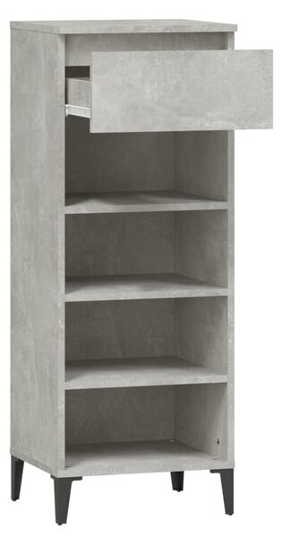 Betonszürke szerelt fa cipőtartó 40x36x105 cm