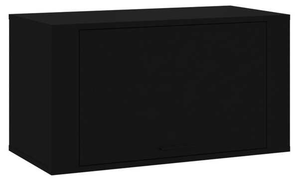 Fekete szerelt fa fali cipőszekrény 70 x 35 x 38 cm