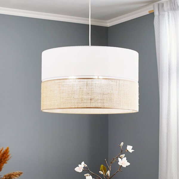 TK Lighting Linobianco lógó világítás juta, dimmelhető, Fehér / opál, Nappali / Étkező, Textil / szövet / selyem, Modern