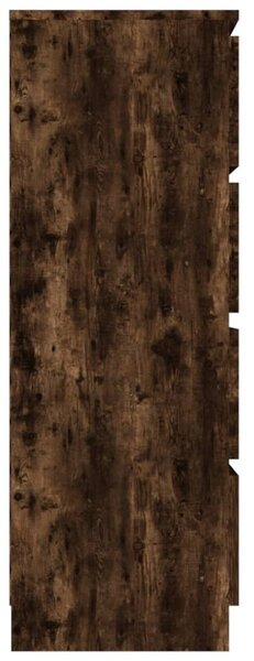 Füstös tölgy színű szerelt fa tálalószekrény 60 x 35 x 98,5 cm