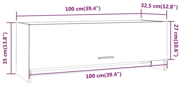 Barna tölgy színű szerelt fa ruhásszekrény 100 x 32,5 x 35 cm