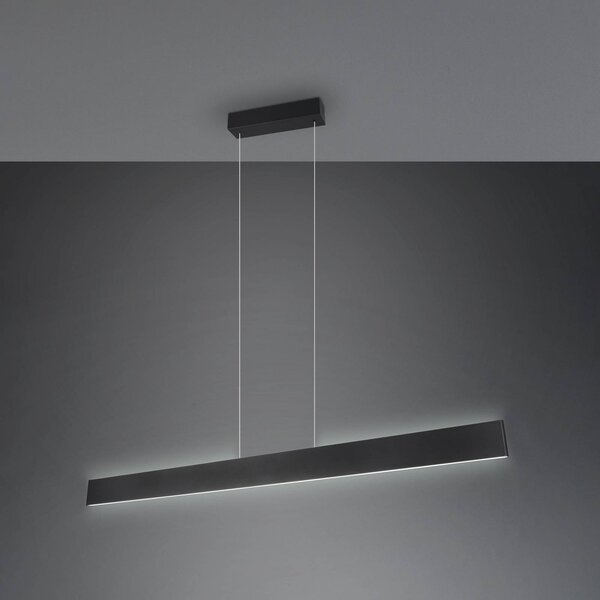 Trio Lighting Galway LED függőlámpa, matt fekete, fel/le, CCT, fém, dimmelhető, Fekete, Nappali / Étkező, fém, Modern