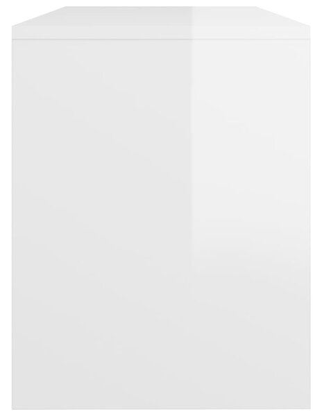Magasfényű fehér szerelt fa fésülködőszék 70 x 35 x 45 cm